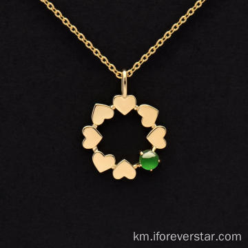 OEM លក់ដុំ Jadeite Pendant ឆ្លាក់ផ្កាតែន